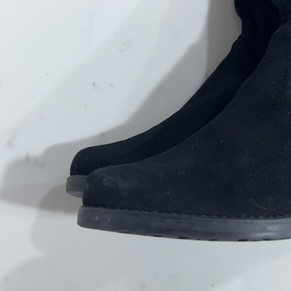 Stuart Weitzman Suede Over The Knee Boots Size 5.5 Black Block Heel - Picture 9 of 15